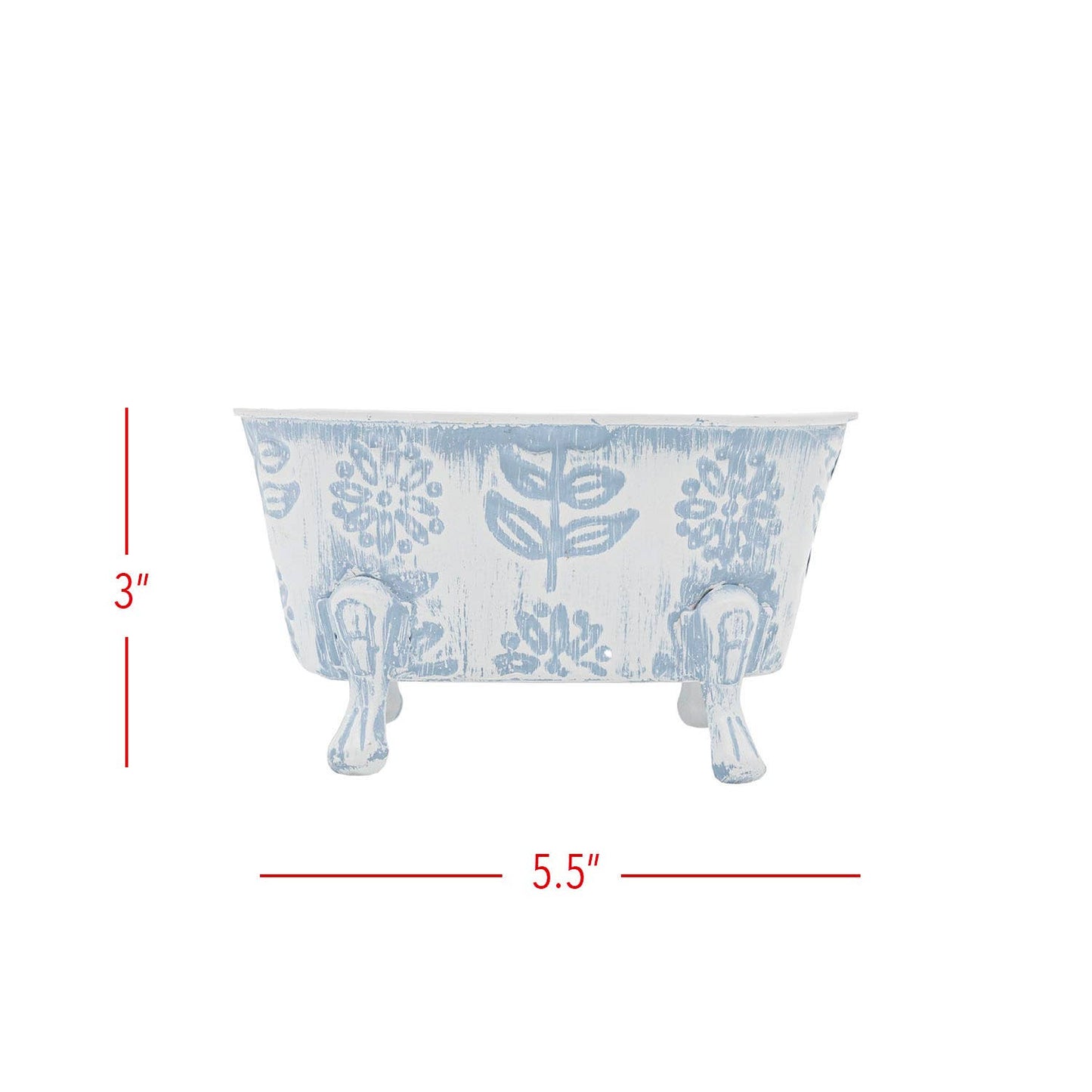 Foreside Home & Garden - Claire Floral Bathtub Soap Dish Blue - Lavenders Blue Home and Body Boutique