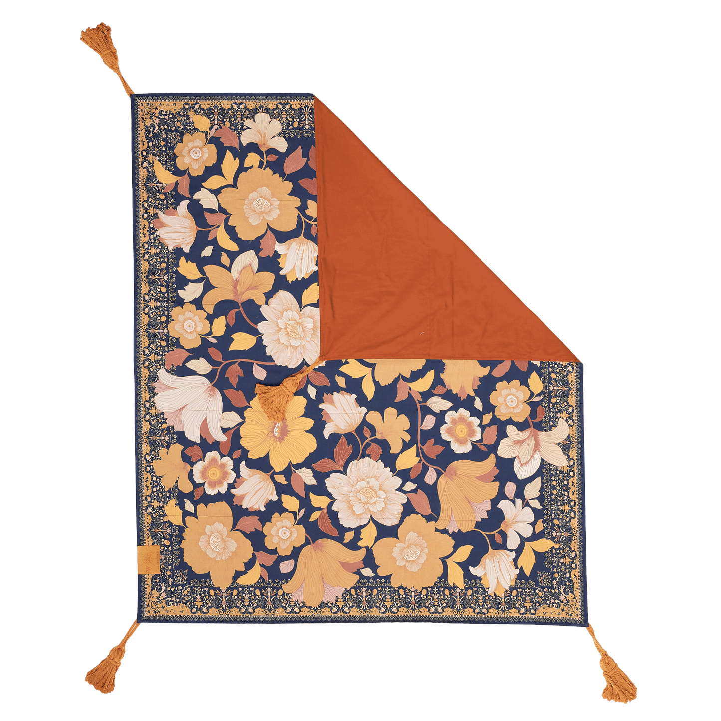 Wandering Folk - Grandé Fleur Picnic Blanket - Nightshade