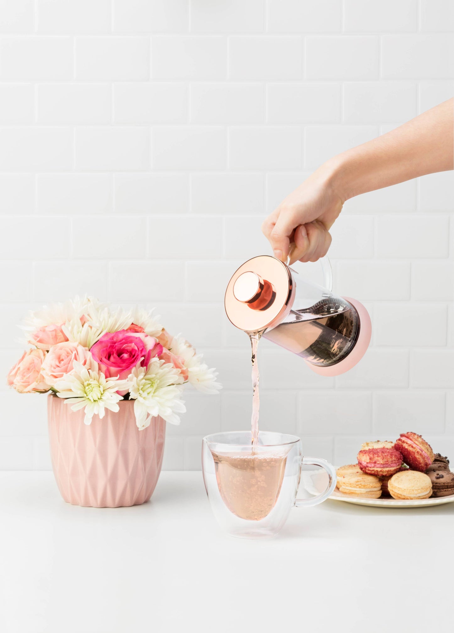 Pinky Up - Riley™ Glass Portable Mini Coffee & Tea Press Pot - 12oz