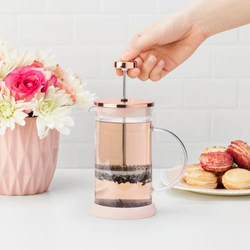 Pinky Up - Riley™ Glass Portable Mini Coffee & Tea Press Pot - 12oz