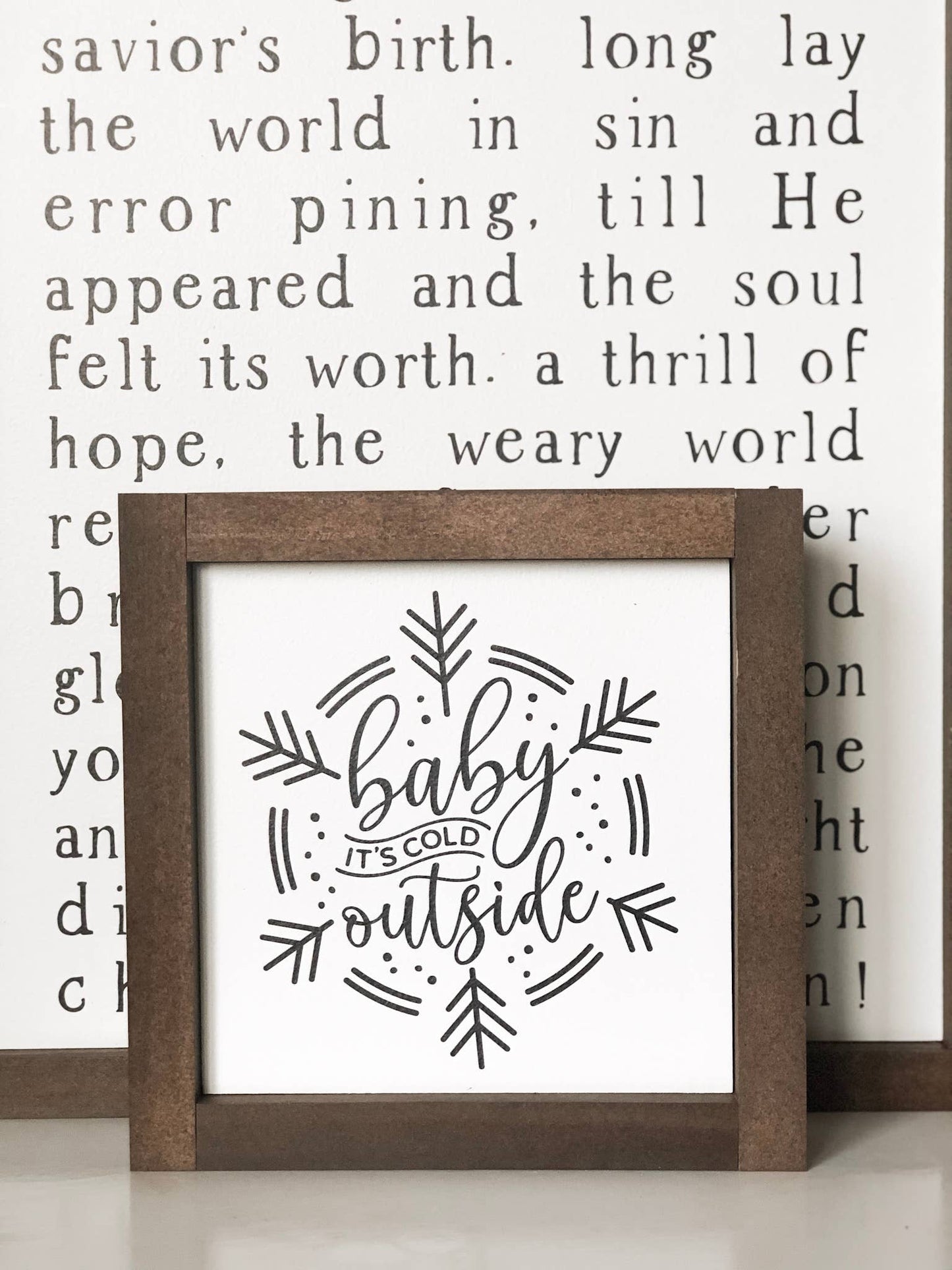 Lily and Sparrow - Baby It's Cold Outside | Christmas Decor: White / 7x7"