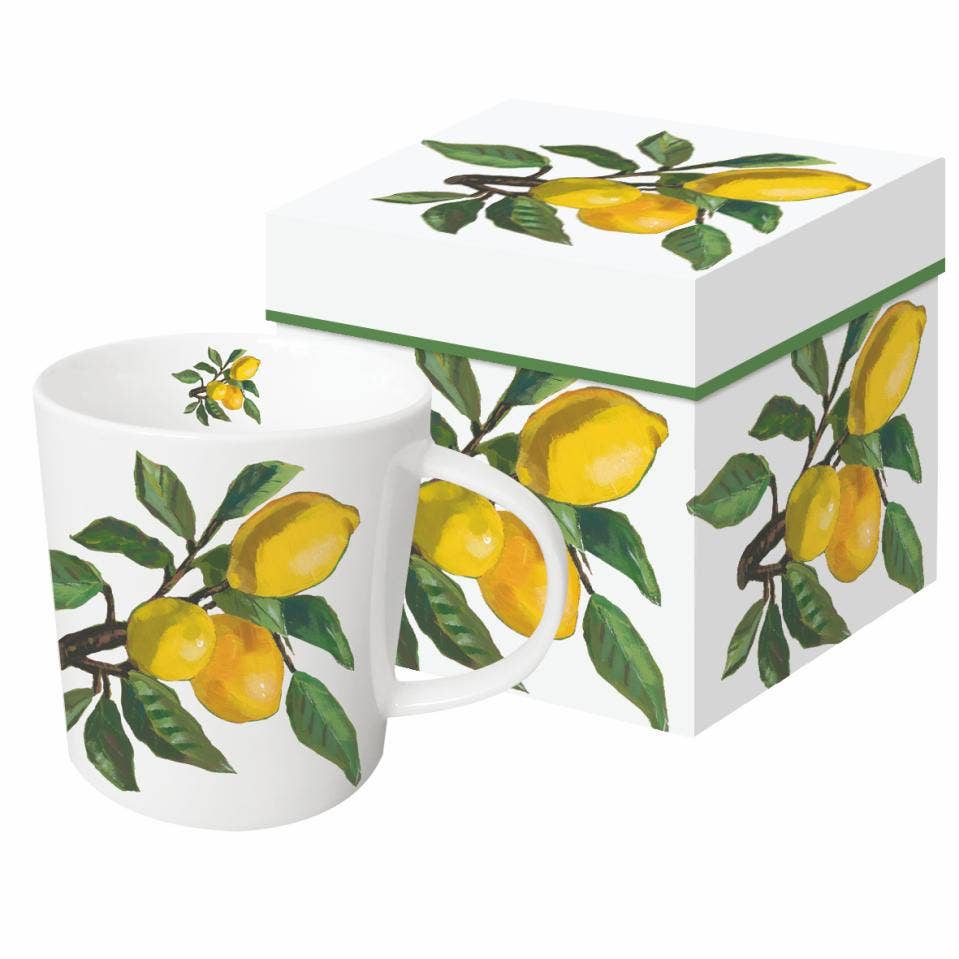 Paperproducts Design • Ambiente - MUG IN GIFT BOX- LEMON MUSEE, WHITE - Lavenders Blue Home and Body Boutique