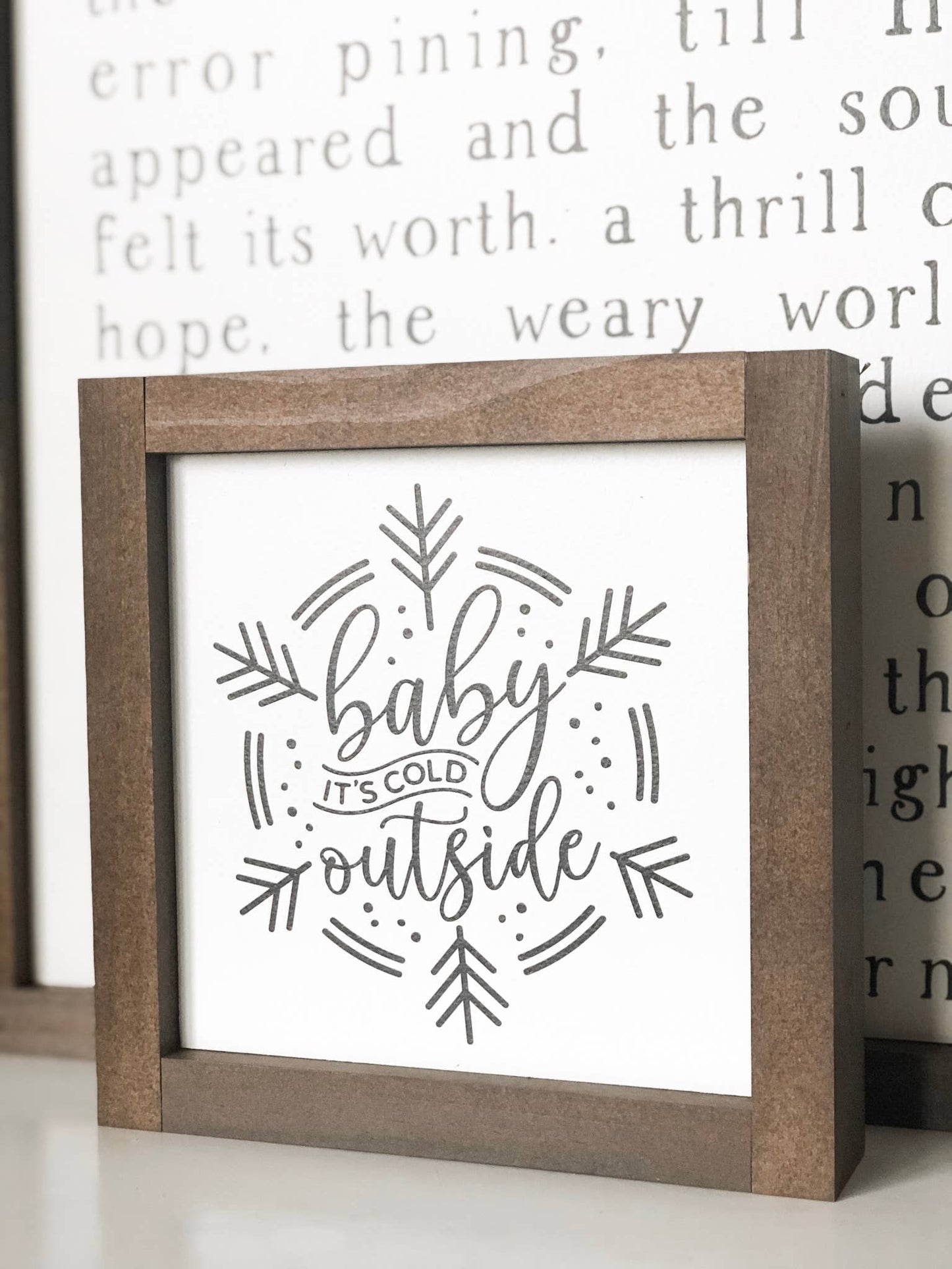 Lily and Sparrow - Baby It's Cold Outside | Christmas Decor: White / 7x7"