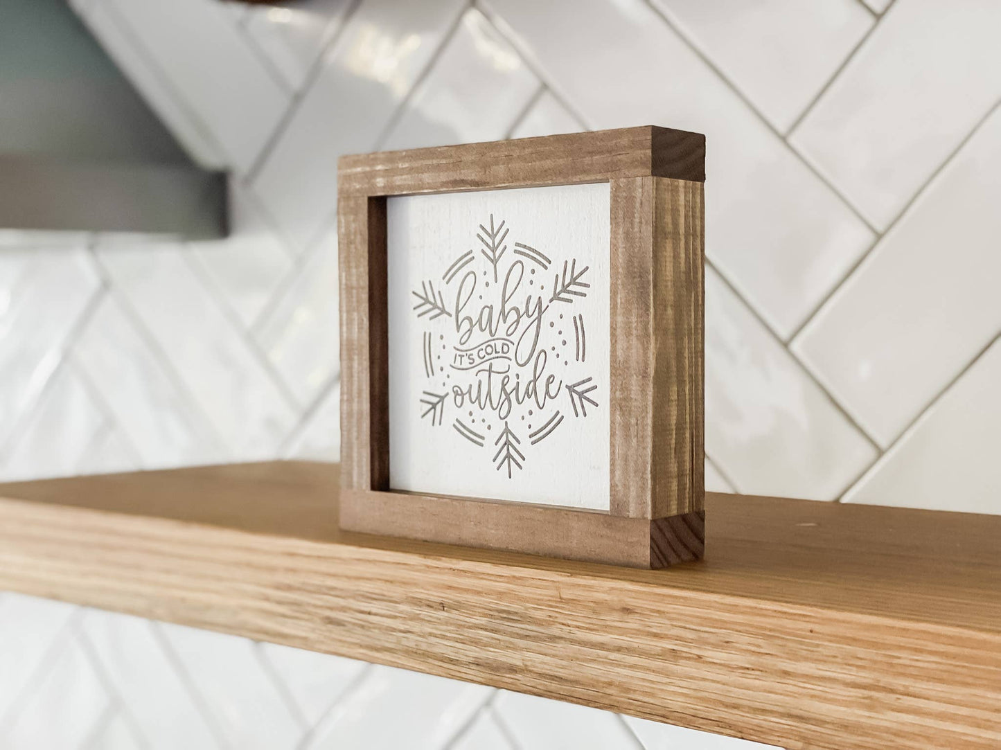 Lily and Sparrow - Baby It's Cold Outside | Christmas Decor: White / 7x7"