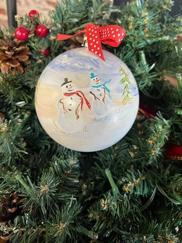 Hand Painted Snowman Ornament