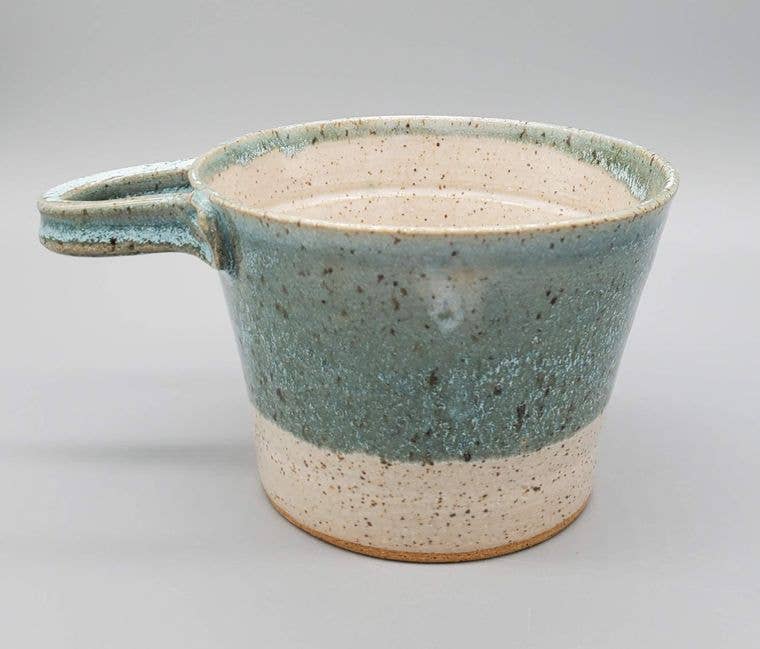 White Squirrel Clayworks - Shave Bowl Stoneware Ceramic & brush