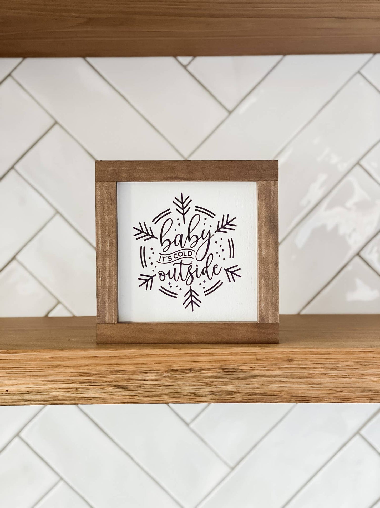 Lily and Sparrow - Baby It's Cold Outside | Christmas Decor: White / 7x7"