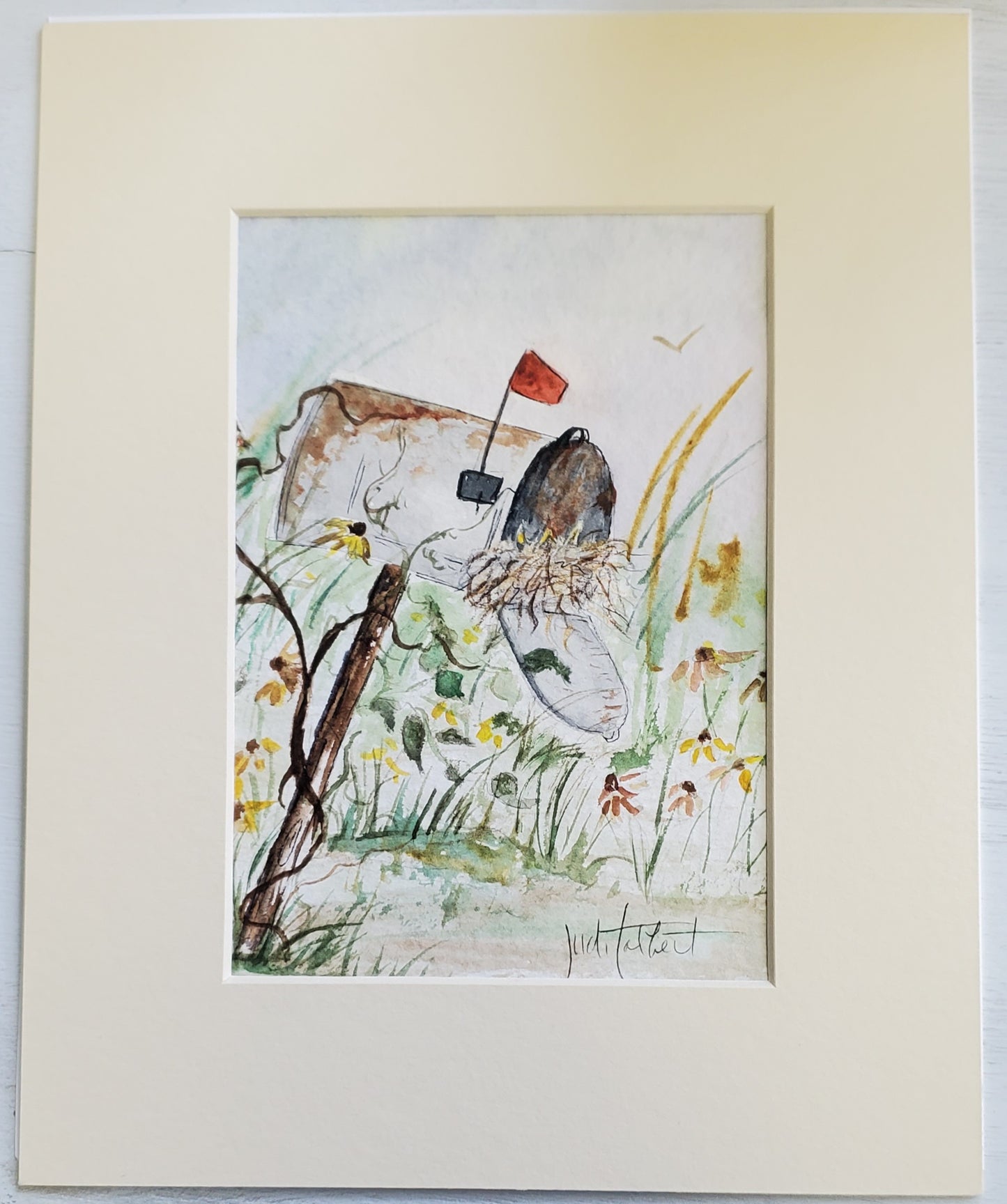 Bird Nest Mailbox by Judi Talbert Original