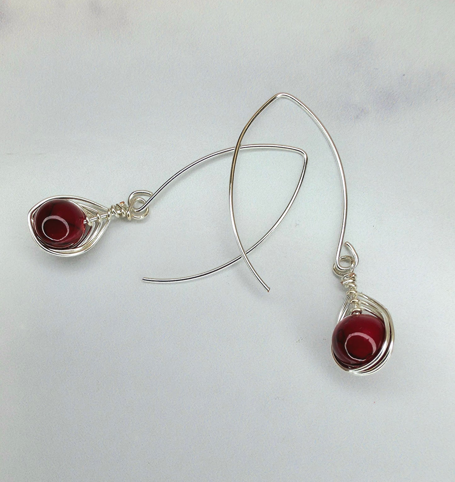 Red Agate Stone Earrings