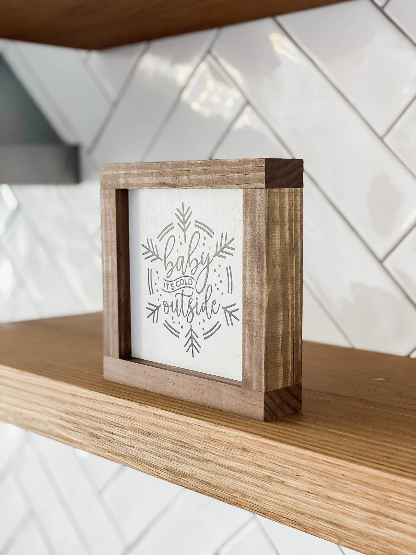 Lily and Sparrow - Baby It's Cold Outside | Christmas Decor: White / 7x7"