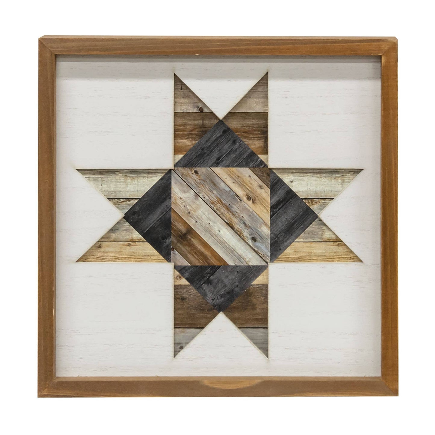 Framed Natural Barn Quilt, 12" - Lavenders Blue Home and Body Boutique