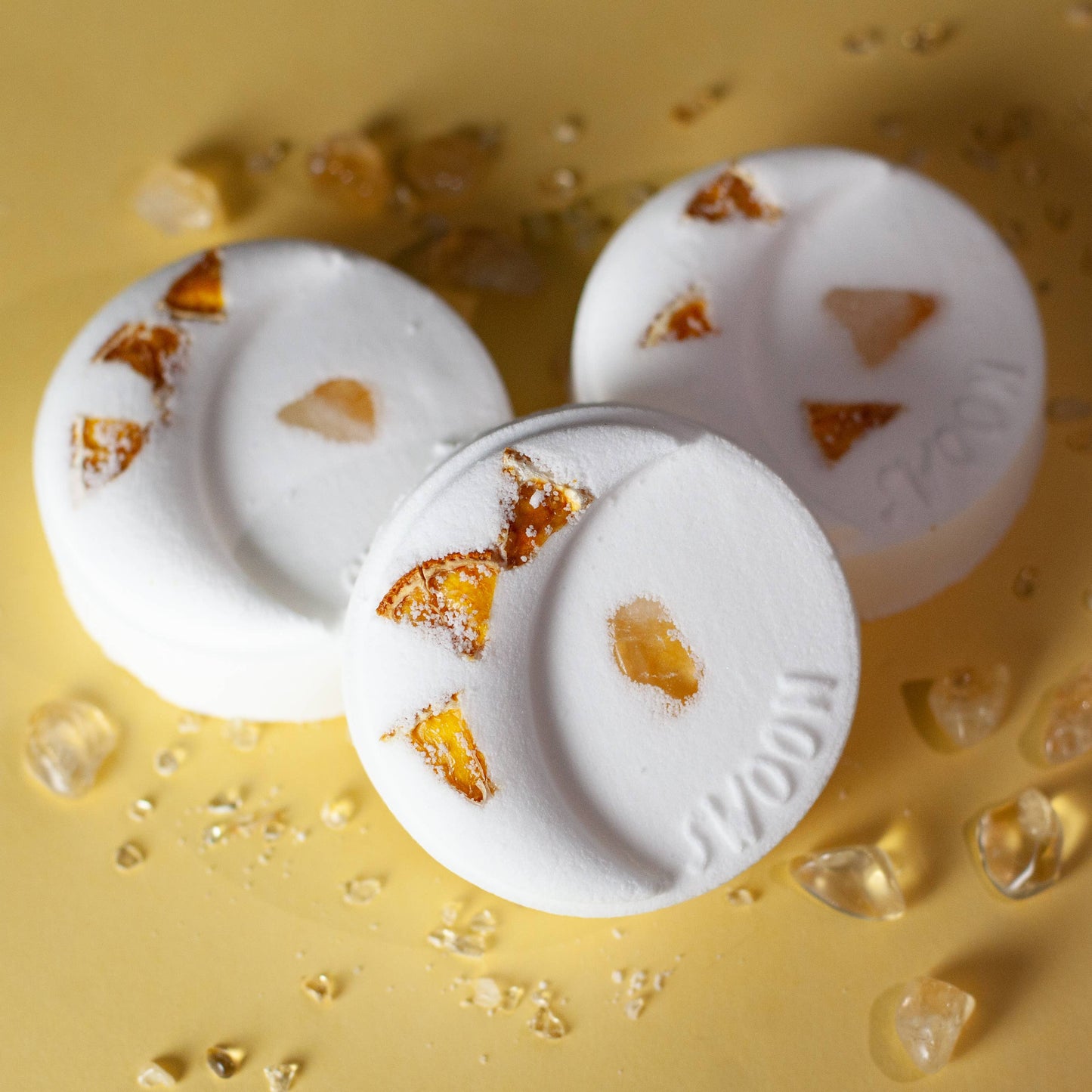 Citrine Crystal Blood Orange Moon Bath Bomb - Lavenders Blue Home and Body Boutique