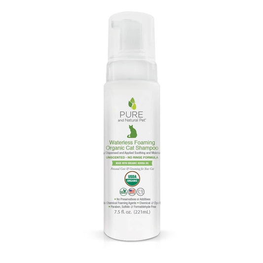 Pure and Natural Pet - Waterless Foaming Organic Cat Shampoo (Unscented)