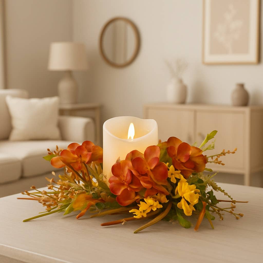 Wholesale Home Decor - Fall Hydrangea 4.5in C-Ring - Lavenders Blue Home and Body Boutique 