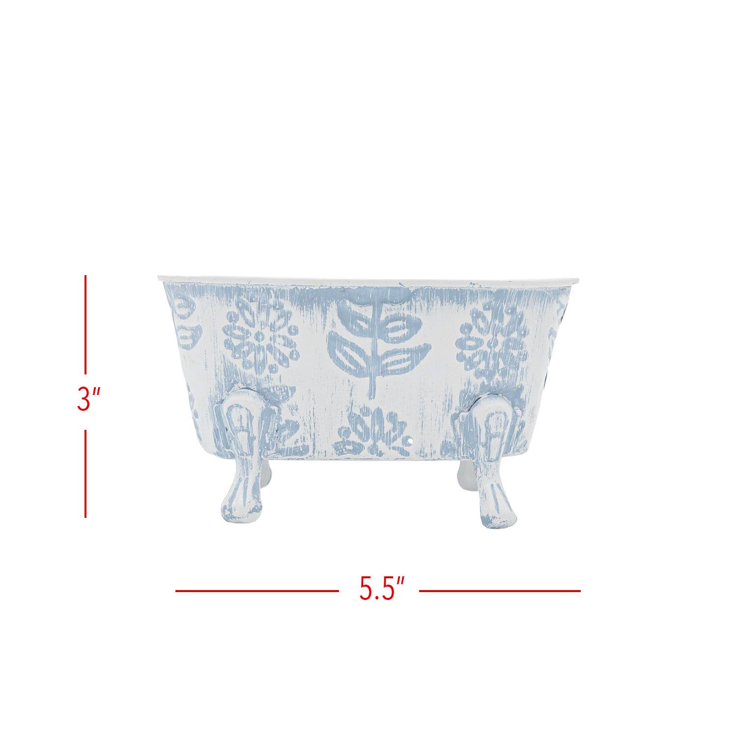 Foreside Home & Garden - Claire Floral Bathtub Soap Dish Blue - Lavenders Blue Home and Body Boutique 