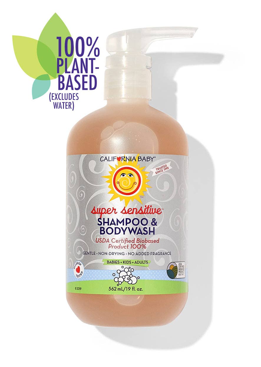 California Baby - (No Fragrance) Super Sensitive™ Shampoo & Bodywash: 8.5oz/251mL - Lavenders Blue Home and Body Boutique 