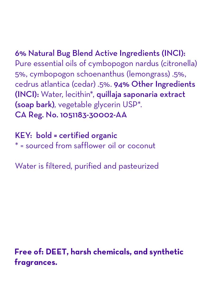 California Baby - Natural Bug Blend™ Bug Repellent Spray: 2oz/59mL - Lavenders Blue Home and Body Boutique 