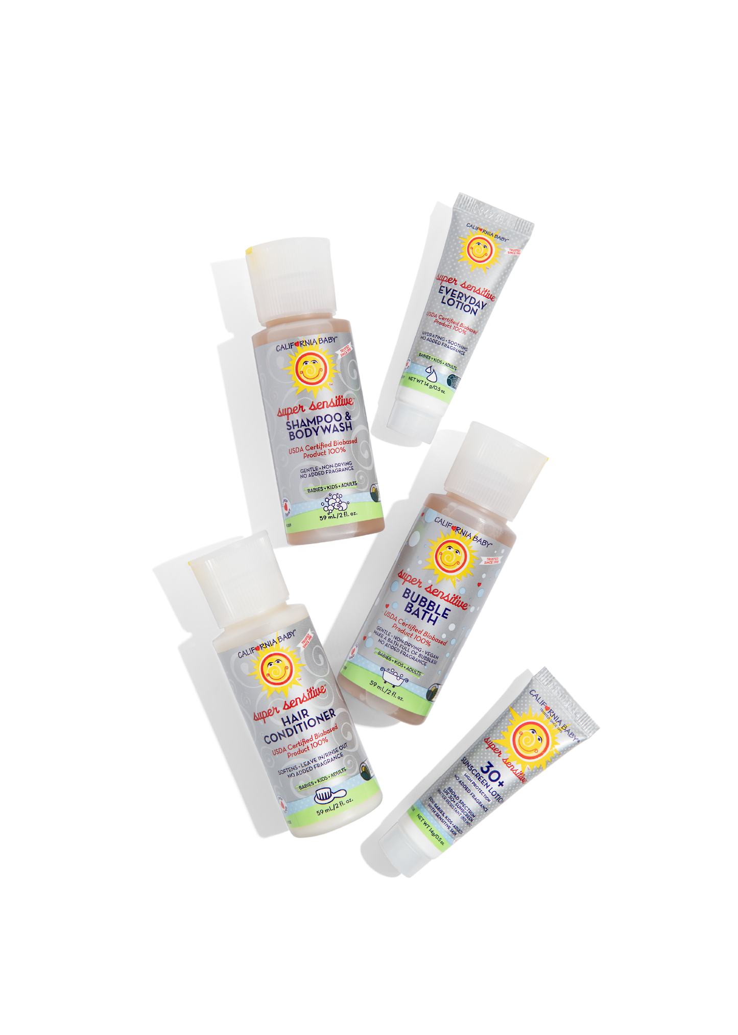 California Baby - (No Fragrance) Super Sensitive™ Essentials Kit - Lavenders Blue Home and Body Boutique 