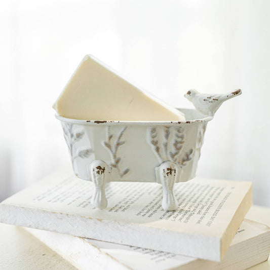 Foreside Home & Garden - Lyra Vintage Clawfoot Bathtub Mini Planter White Soap Dish - Lavenders Blue Home and Body Boutique 