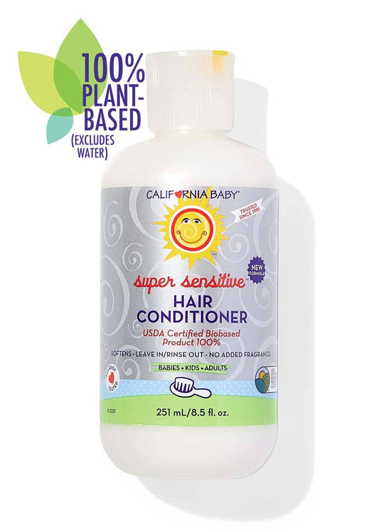 California Baby - (No Fragrance) Super Sensitive™ Hair Conditioner: 8.5oz/251mL - Lavenders Blue Home and Body Boutique 