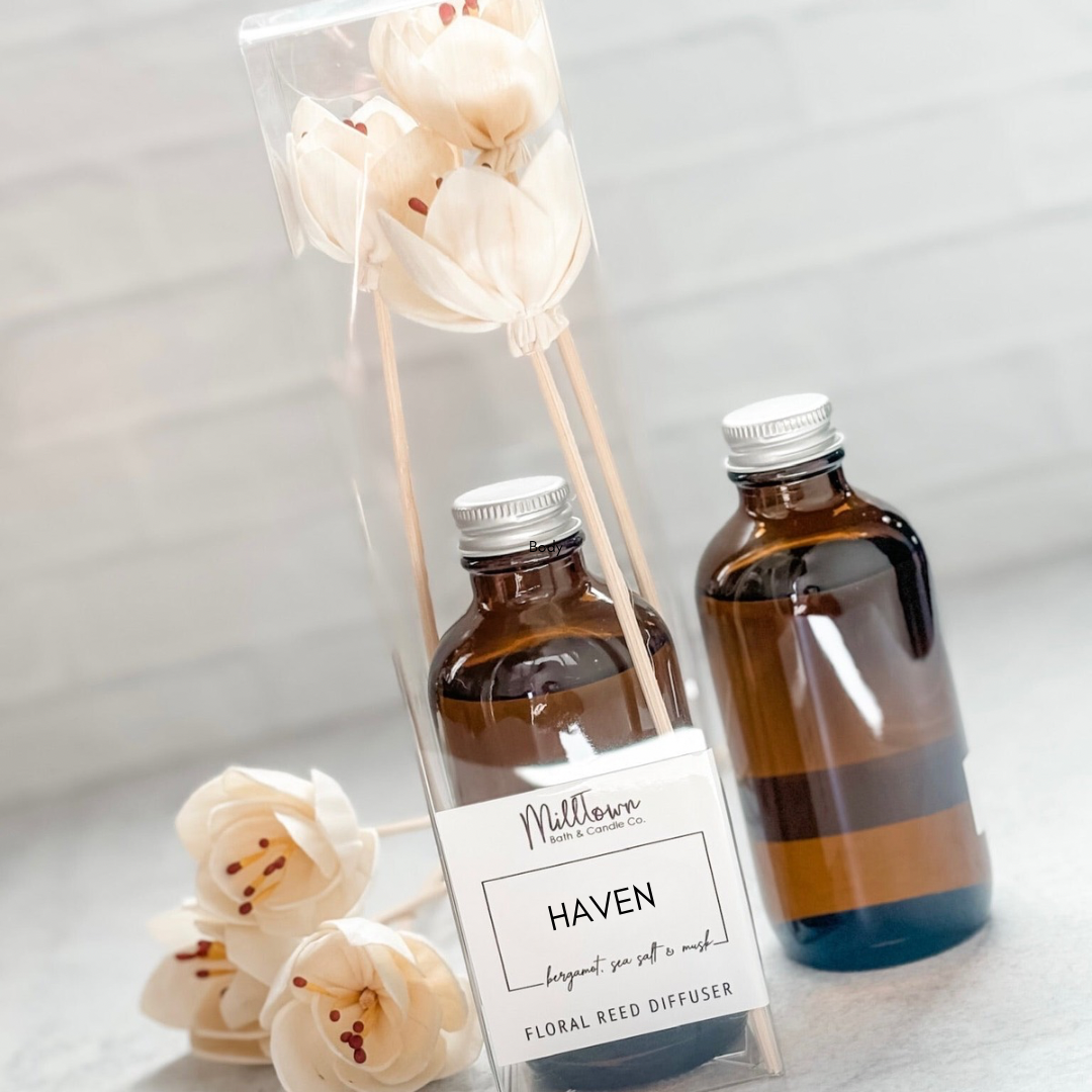 Haven Floral Reed Diffuser | Long-Lasting Scent | Clean & Flameless Fragrance
