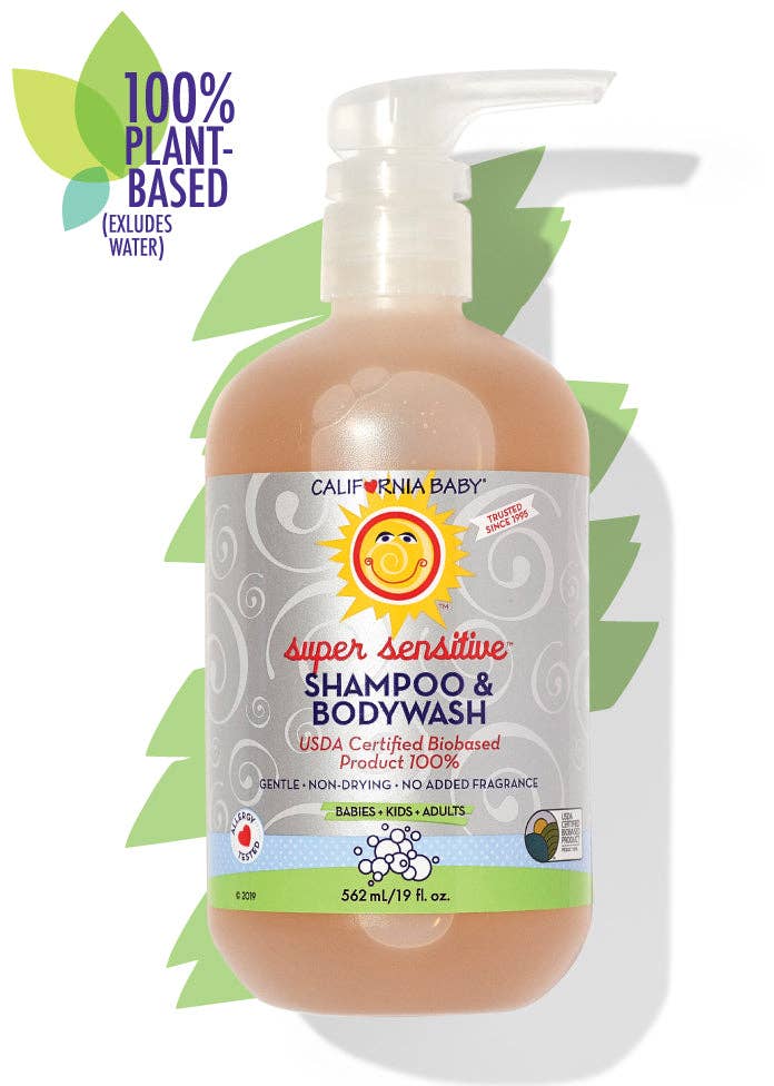 California Baby - (No Fragrance) Super Sensitive™ Shampoo & Bodywash: 8.5oz/251mL - Lavenders Blue Home and Body Boutique 