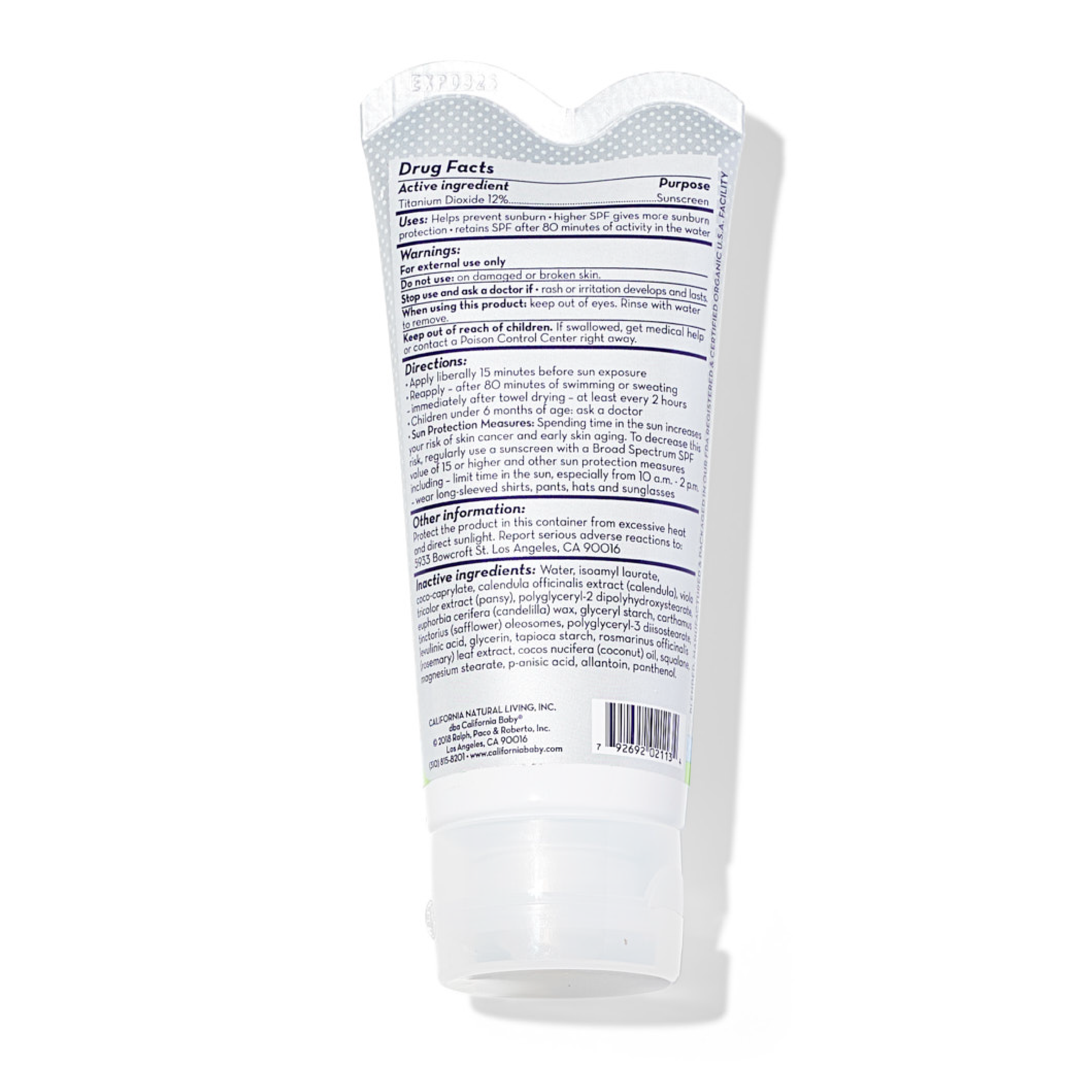 California Baby - (No Fragrance) Super Sensitive™ Broad Spectrum SPF 30+ Sunscreen: 1.8oz/51g - Lavenders Blue Home and Body Boutique 