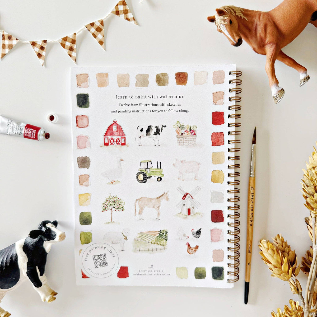 emily lex studio - Farm watercolor workbook - Lavenders Blue Home and Body Boutique 