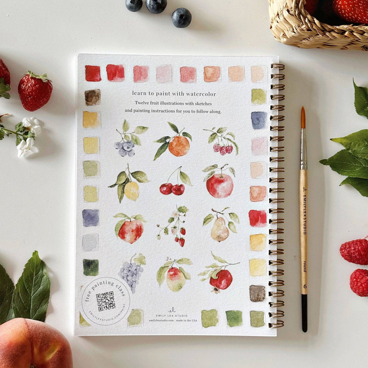 emily lex studio - Fruit watercolor workbook - Lavenders Blue Home and Body Boutique 