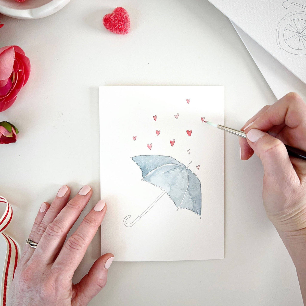 emily lex studio - Love sweet love paintable notecard - Lavenders Blue Home and Body Boutique 