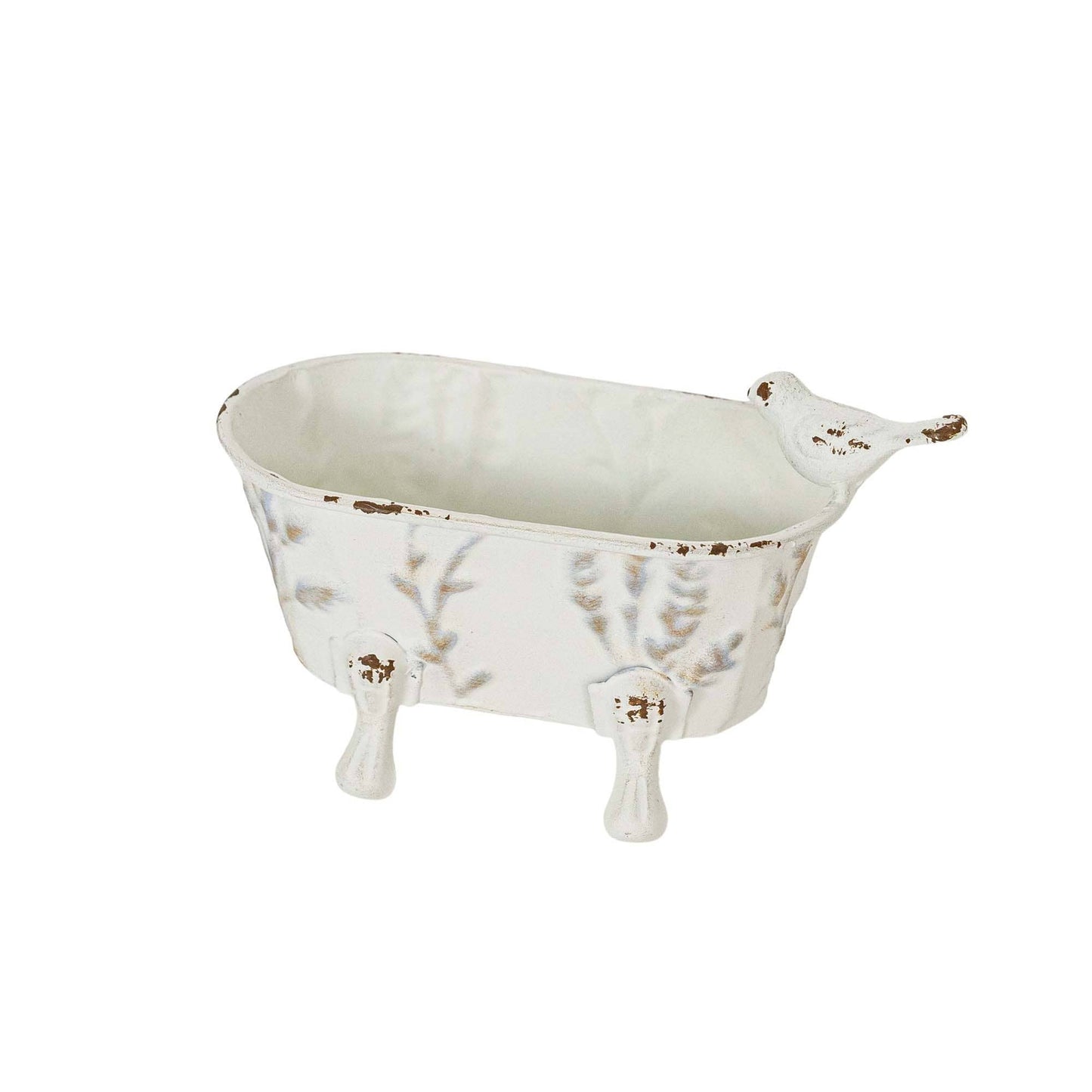 Foreside Home & Garden - Lyra Vintage Clawfoot Bathtub Mini Planter White Soap Dish - Lavenders Blue Home and Body Boutique 