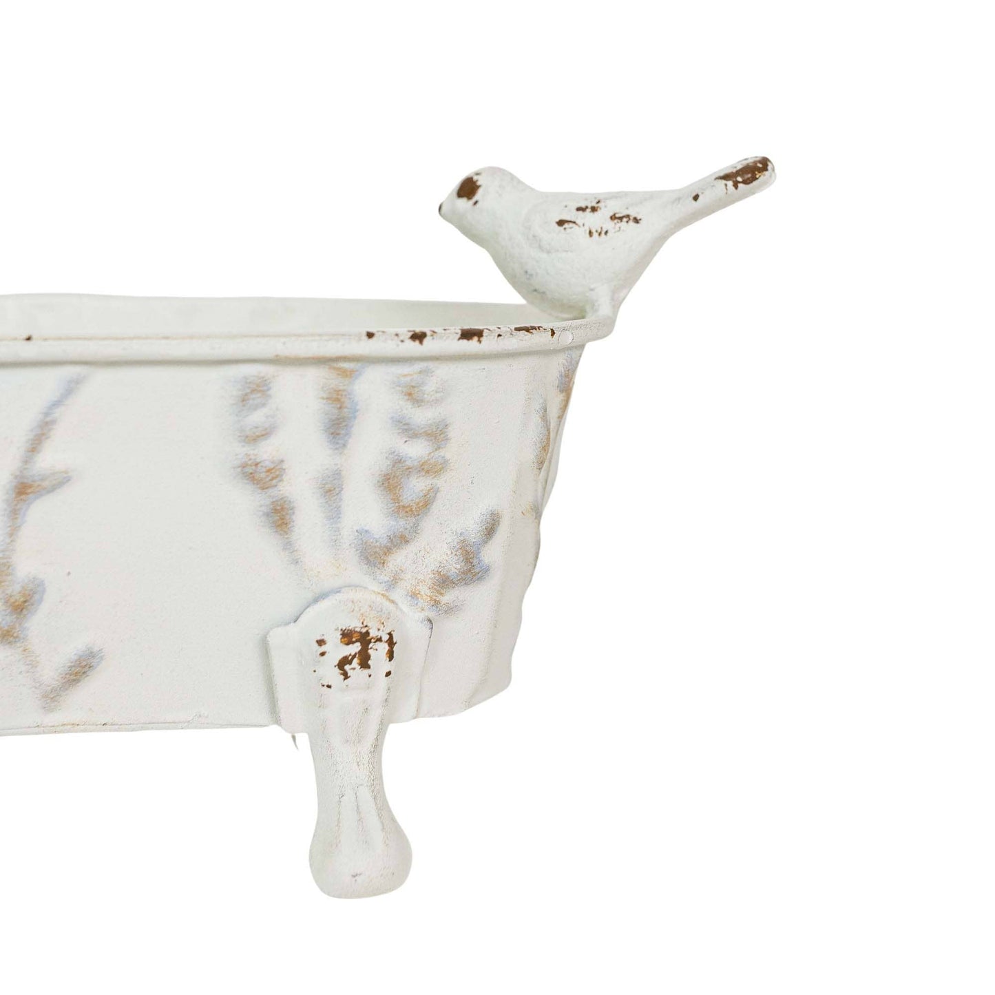 Foreside Home & Garden - Lyra Vintage Clawfoot Bathtub Mini Planter White Soap Dish - Lavenders Blue Home and Body Boutique 
