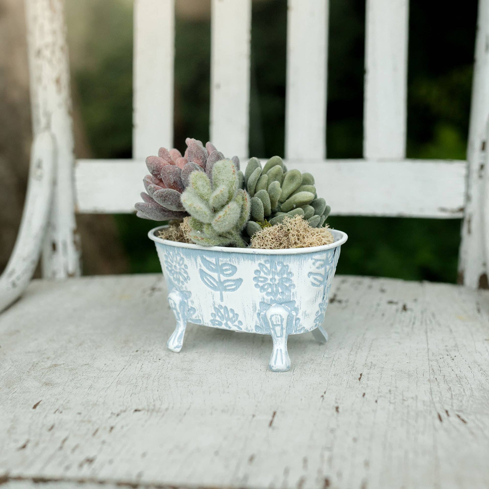 Foreside Home & Garden - Claire Floral Bathtub Soap Dish Blue - Lavenders Blue Home and Body Boutique 