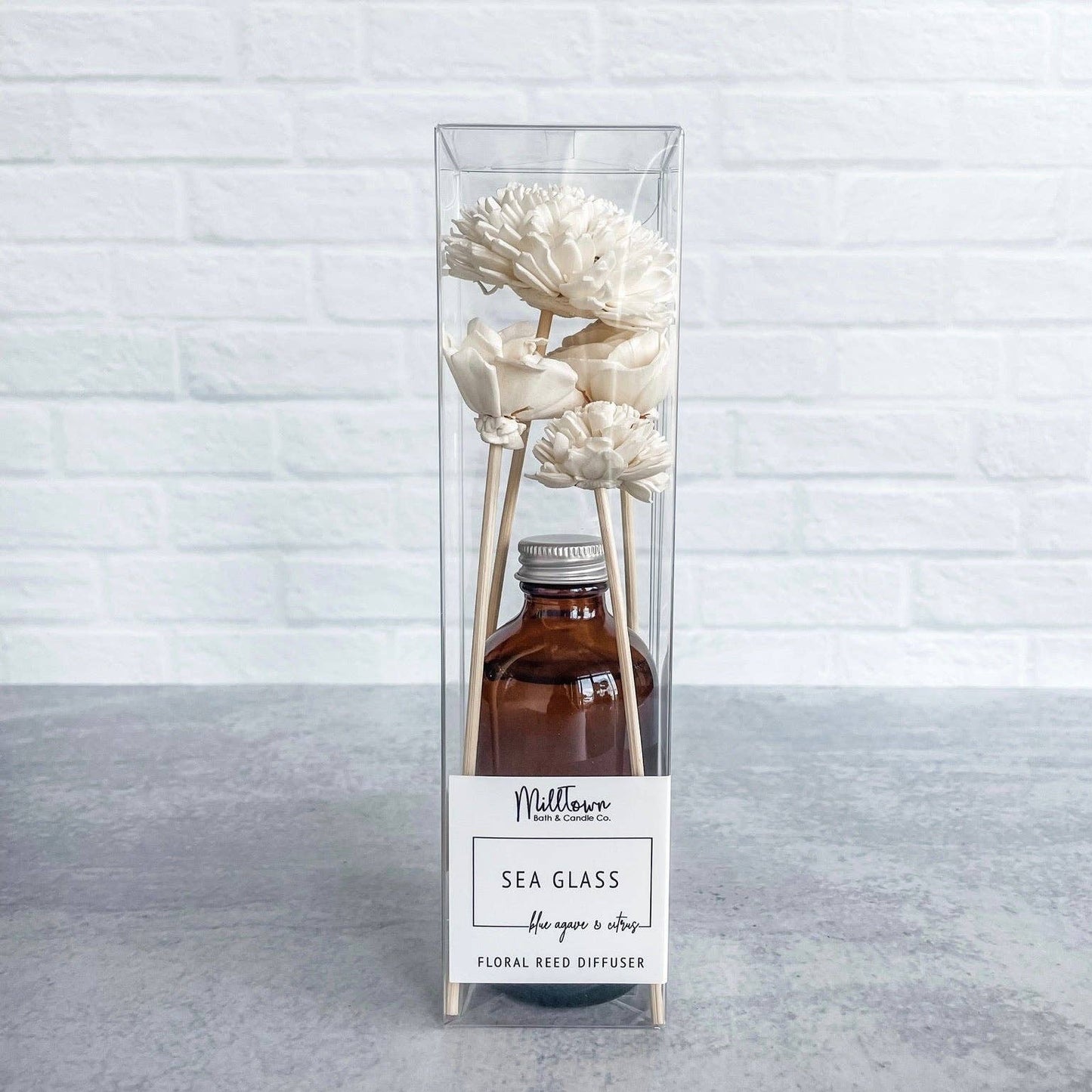 Sea Glass Floral Reed Diffuser | Long-Lasting Scent | Clean & Flameless Fragrance