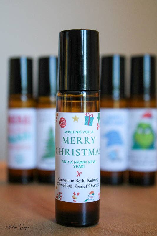 Blue Sage - 'Merry Christmas, and a Happy New Year' | Essential Oil Roll - Lavenders Blue Home and Body Boutique 