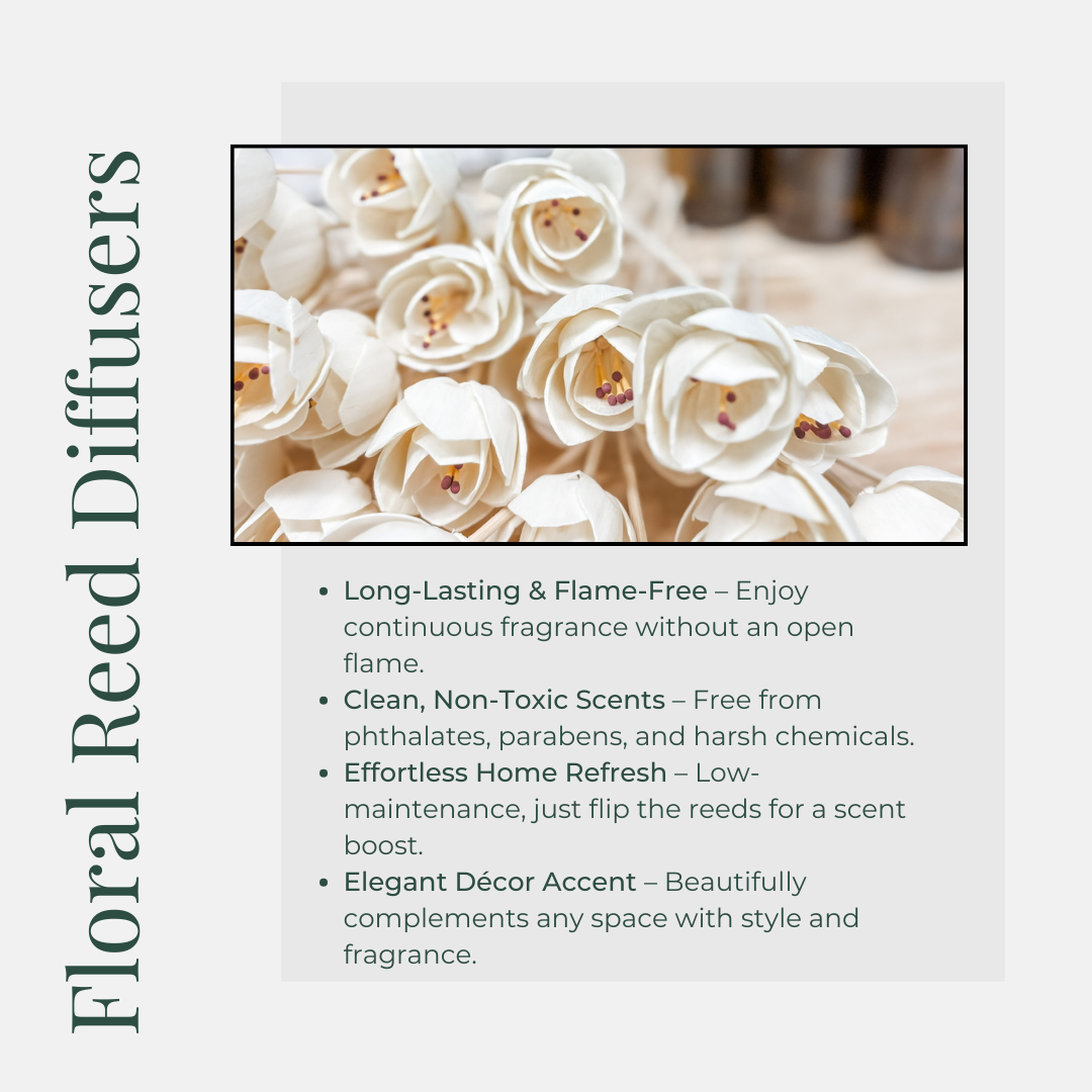 Woodstock Floral Reed Diffuser | Long-Lasting Scent | Clean & Flameless Fragrance