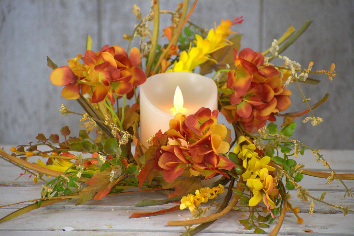 Wholesale Home Decor - Fall Hydrangea 4.5in C-Ring - Lavenders Blue Home and Body Boutique 