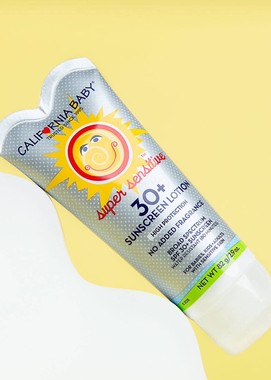 California Baby - (No Fragrance) Super Sensitive™ Broad Spectrum SPF 30+ Sunscreen: 1.8oz/51g - Lavenders Blue Home and Body Boutique 