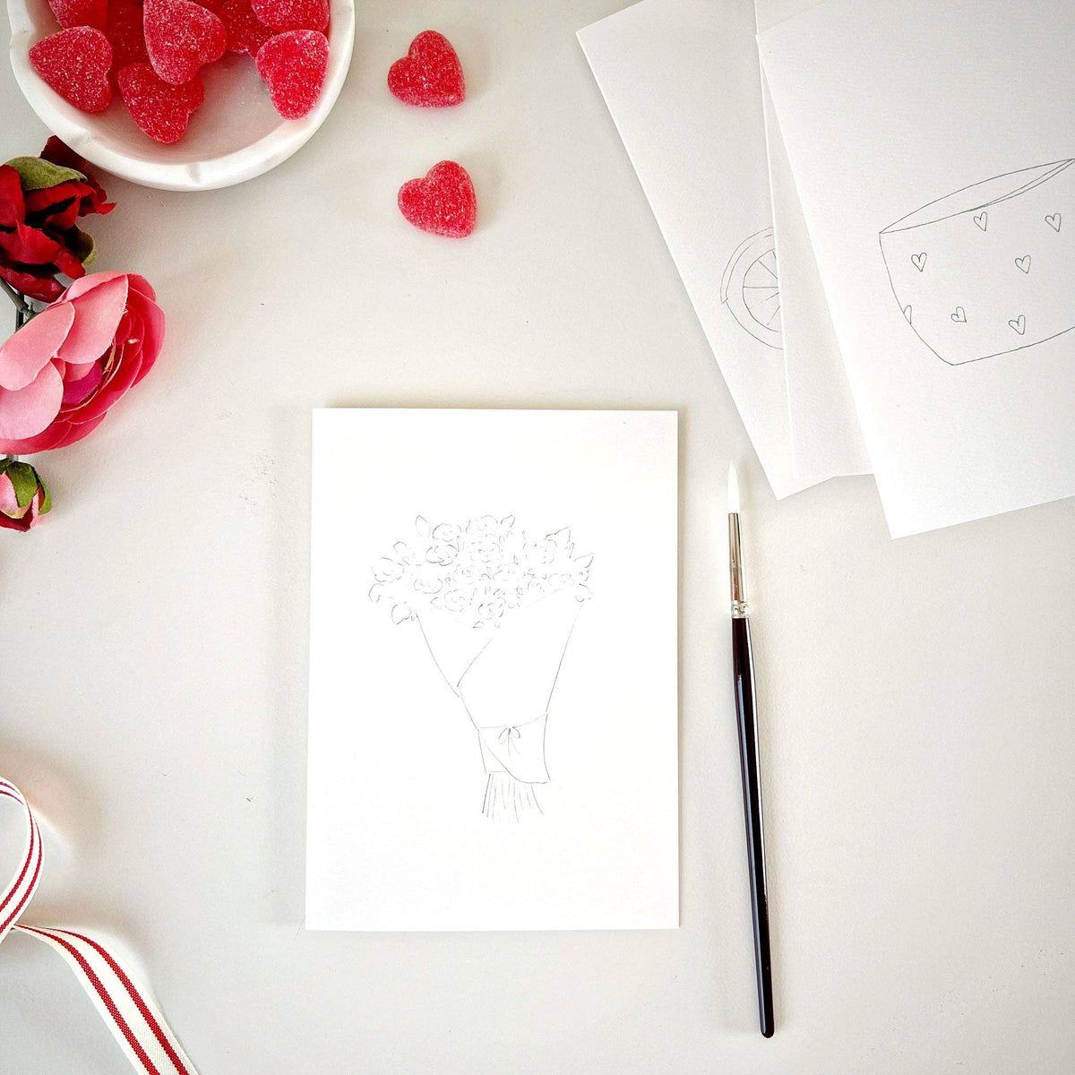 emily lex studio - Love sweet love paintable notecard - Lavenders Blue Home and Body Boutique 