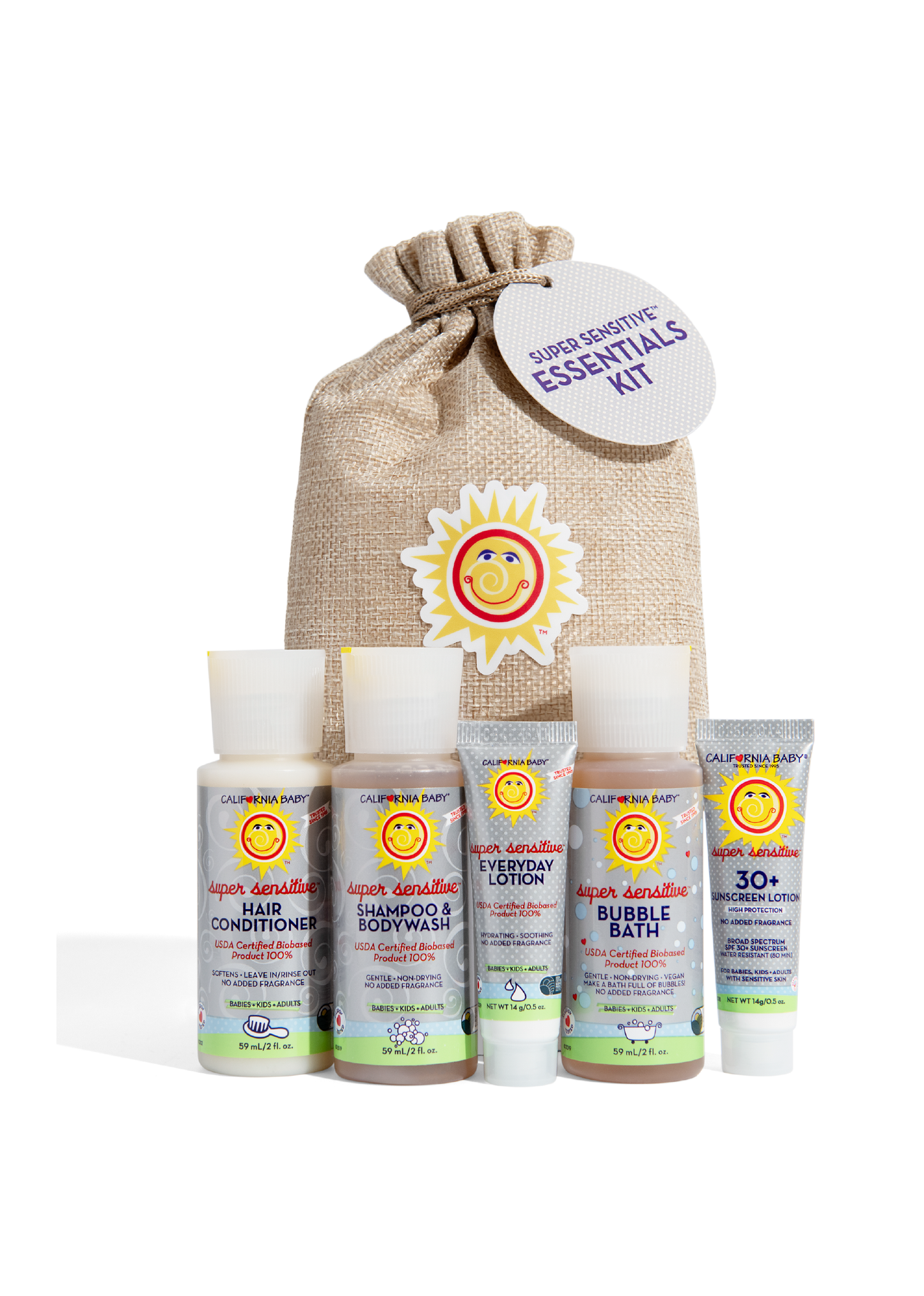 California Baby - (No Fragrance) Super Sensitive™ Essentials Kit - Lavenders Blue Home and Body Boutique 