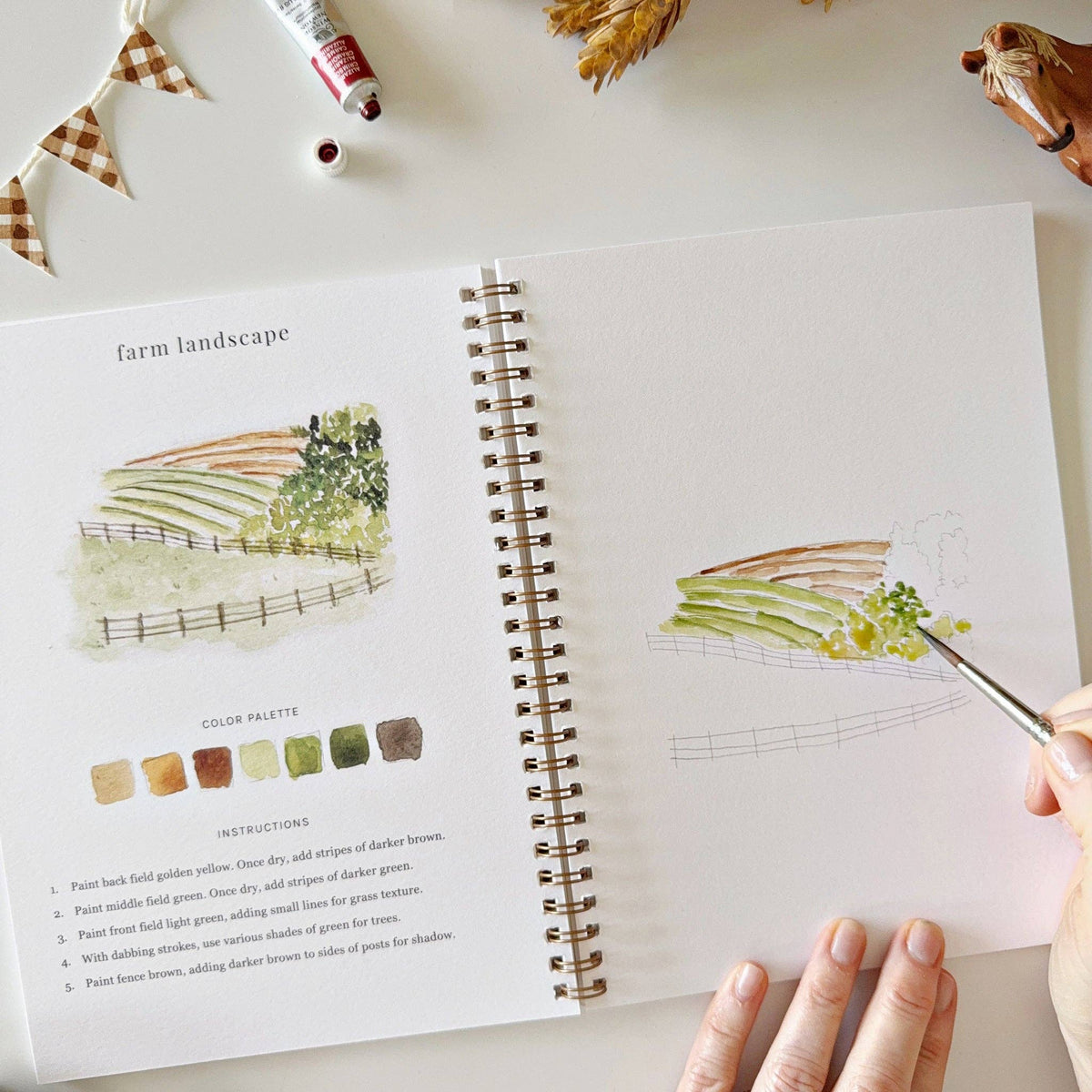 emily lex studio - Farm watercolor workbook - Lavenders Blue Home and Body Boutique 