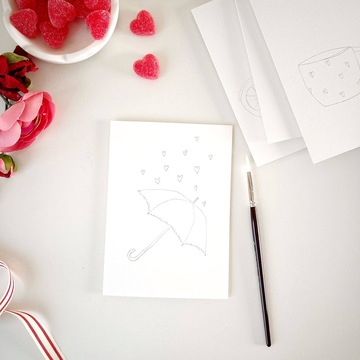 emily lex studio - Love sweet love paintable notecard - Lavenders Blue Home and Body Boutique 