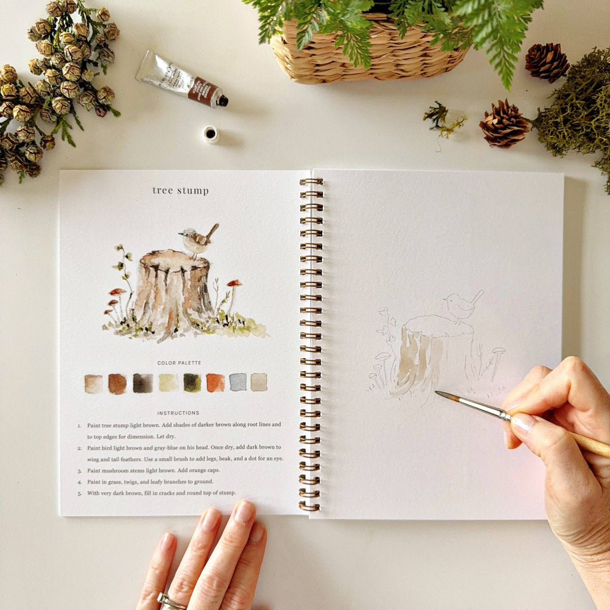 emily lex studio - Woodland watercolor workbook - Lavenders Blue Home and Body Boutique 