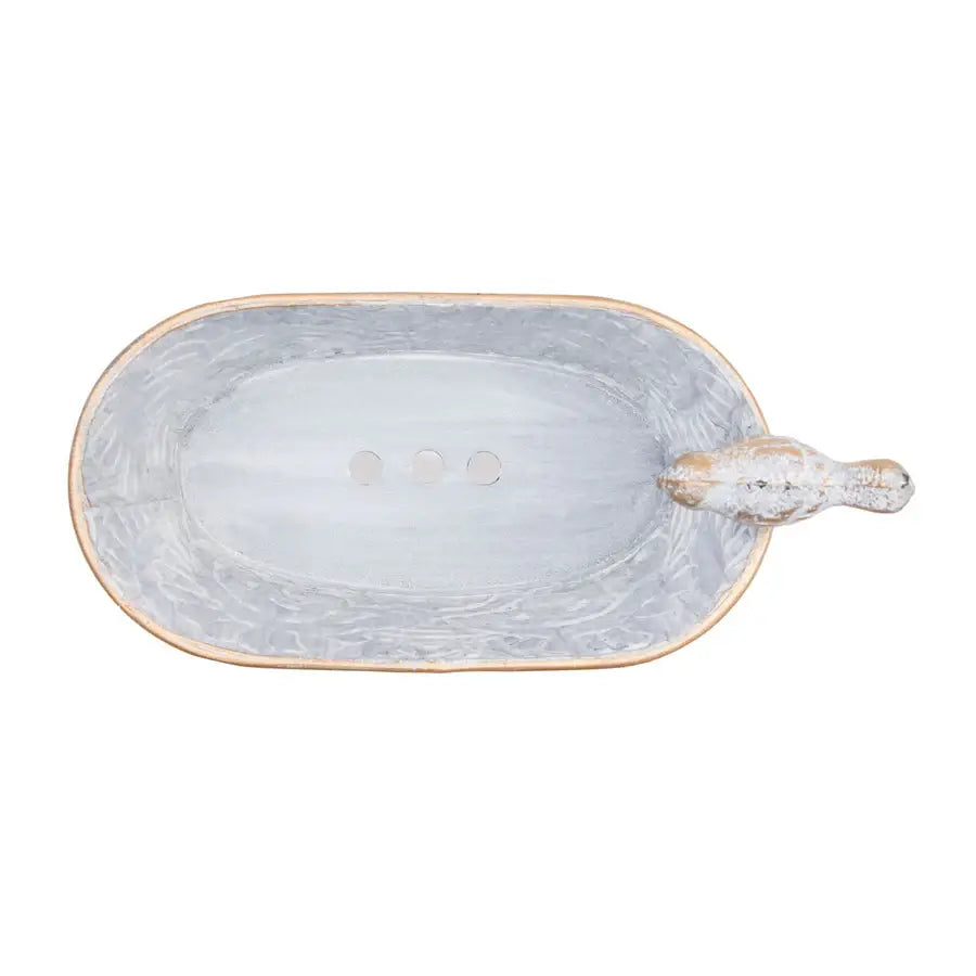 Foreside Home & Garden - Boho Bird Mini Bathtub Planter Soap Dish Brass - Lavenders Blue Home and Body Boutique 