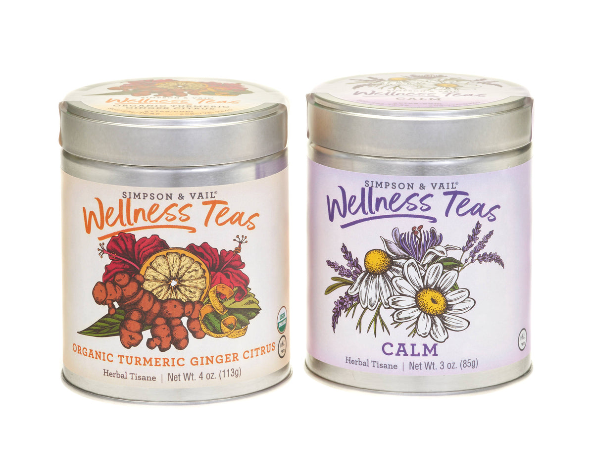 Simpson & Vail - Turmeric Ginger Citrus Herbal Wellness Tea Organic - 4oz Tin - Lavenders Blue Home and Body Boutique 