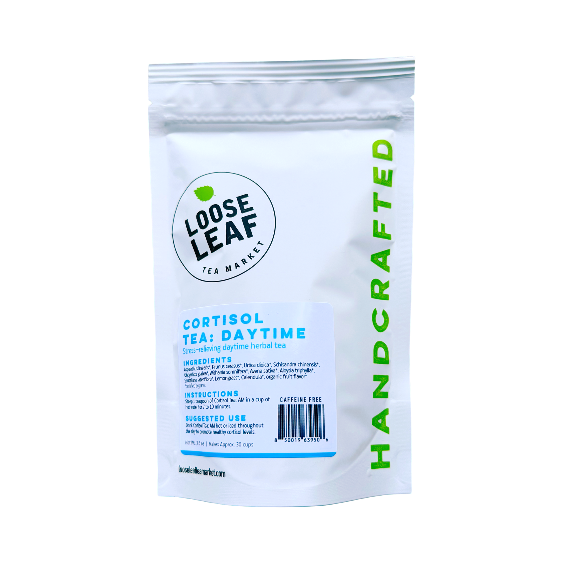 Loose Leaf Tea Market - Cortisol Tea - Daytime Herbal Blend For Easing Stress - Lavenders Blue Home and Body Boutique 