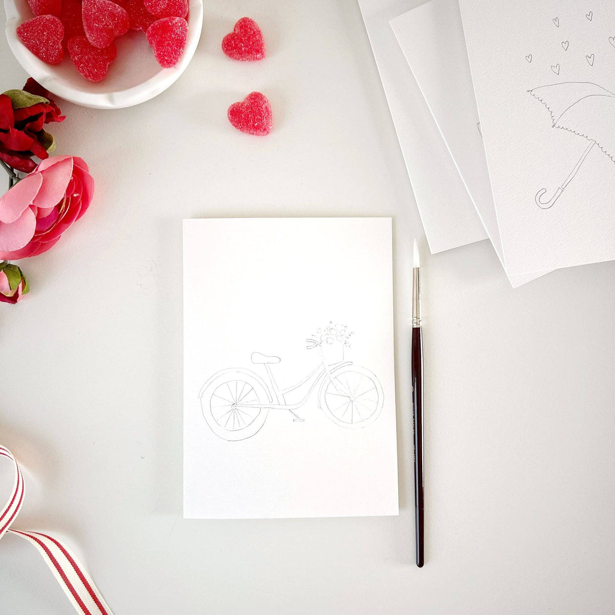 emily lex studio - Love sweet love paintable notecard - Lavenders Blue Home and Body Boutique 