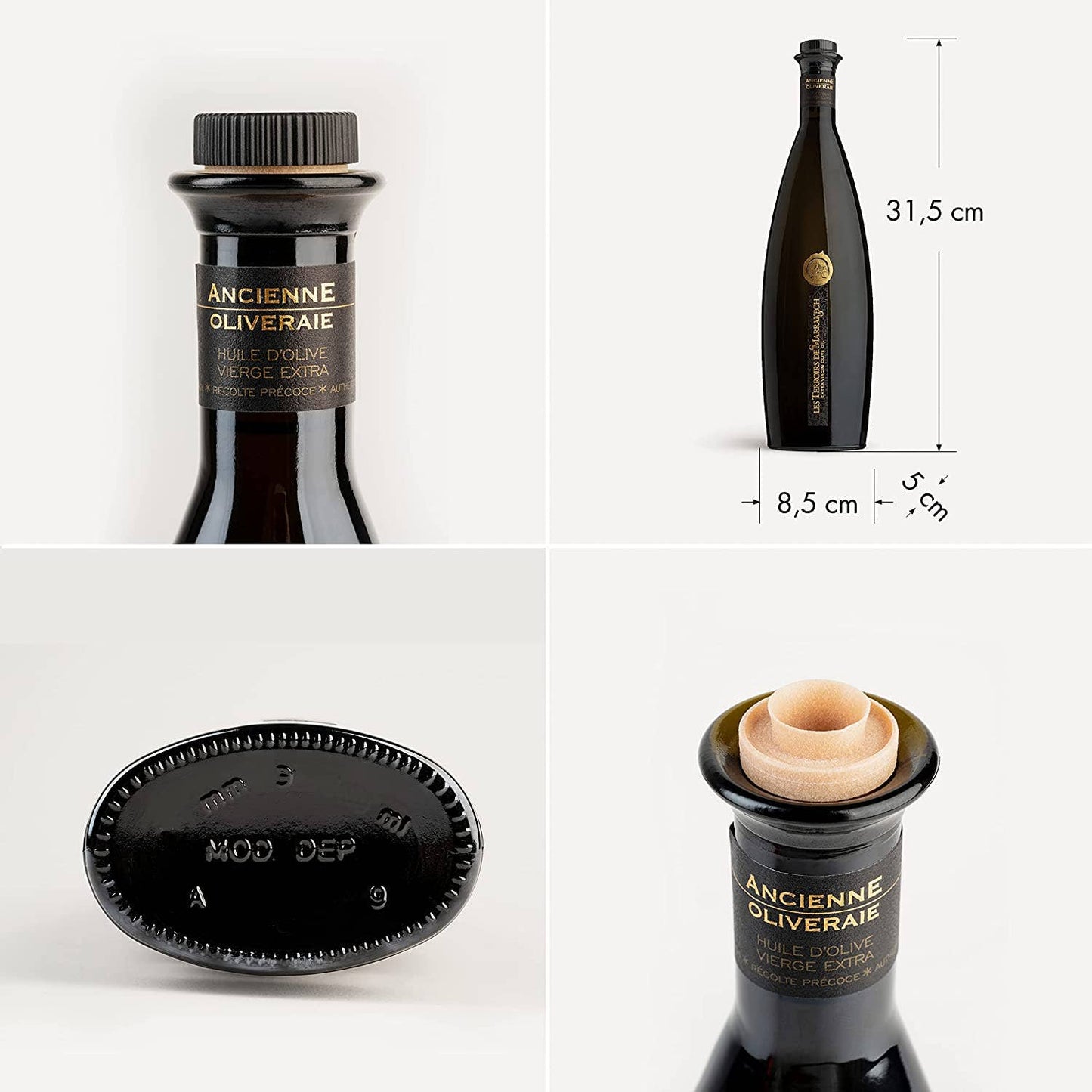 LES TERROIRS DE MARRAKECH Organic Extra Virgin Olive Oil: GLASS BOTTLE OF 500ML