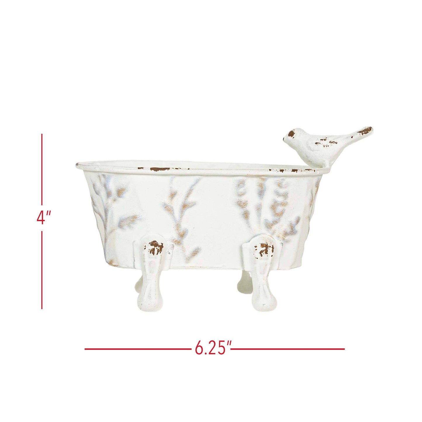 Foreside Home & Garden - Lyra Vintage Clawfoot Bathtub Mini Planter White Soap Dish - Lavenders Blue Home and Body Boutique 