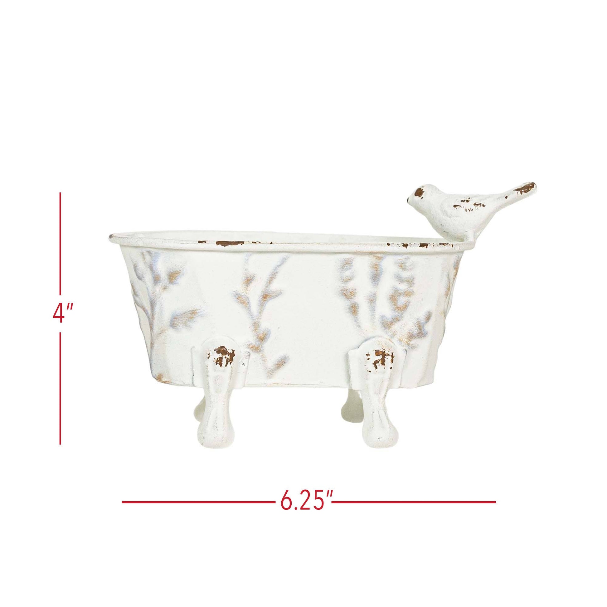 Foreside Home & Garden - Lyra Vintage Clawfoot Bathtub Mini Planter White Soap Dish - Lavenders Blue Home and Body Boutique 